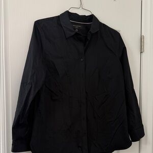 Woman's Tailored Black Button-Up Dress Shirt
